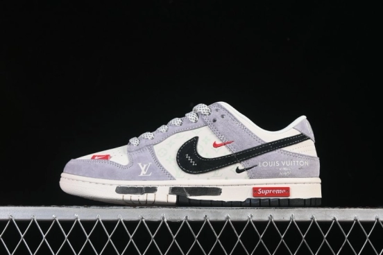 Nike SB Dunk Low LV Collaboration Graffiti Dual-Tone Custom Low-Top Skateboarding Shoes - CX5050-Y18