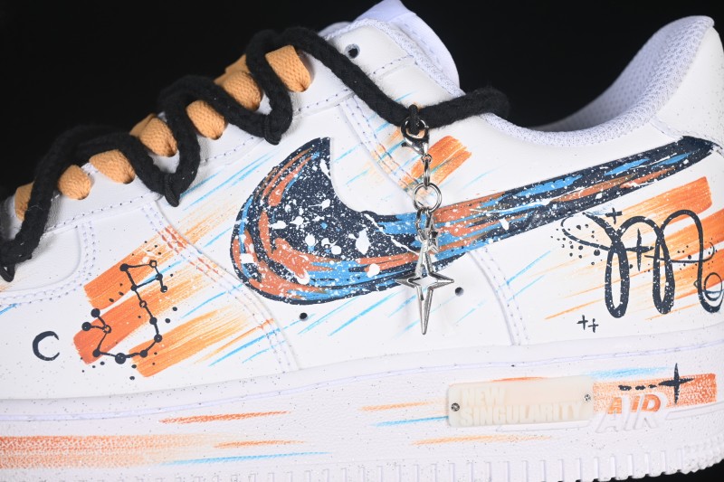 Nike Air Force 1 '07 Low Hand-Painted Zodiac Scorpio Canvas Sneakers - 10241122