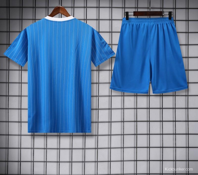 25/26 Real Madrid Adidas Original Blue Short Sleeve Jersey+Shorts