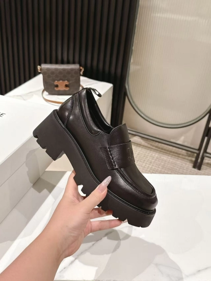 CELINE 2025/SS Lisa Same Style Platform Loafers - LY00300