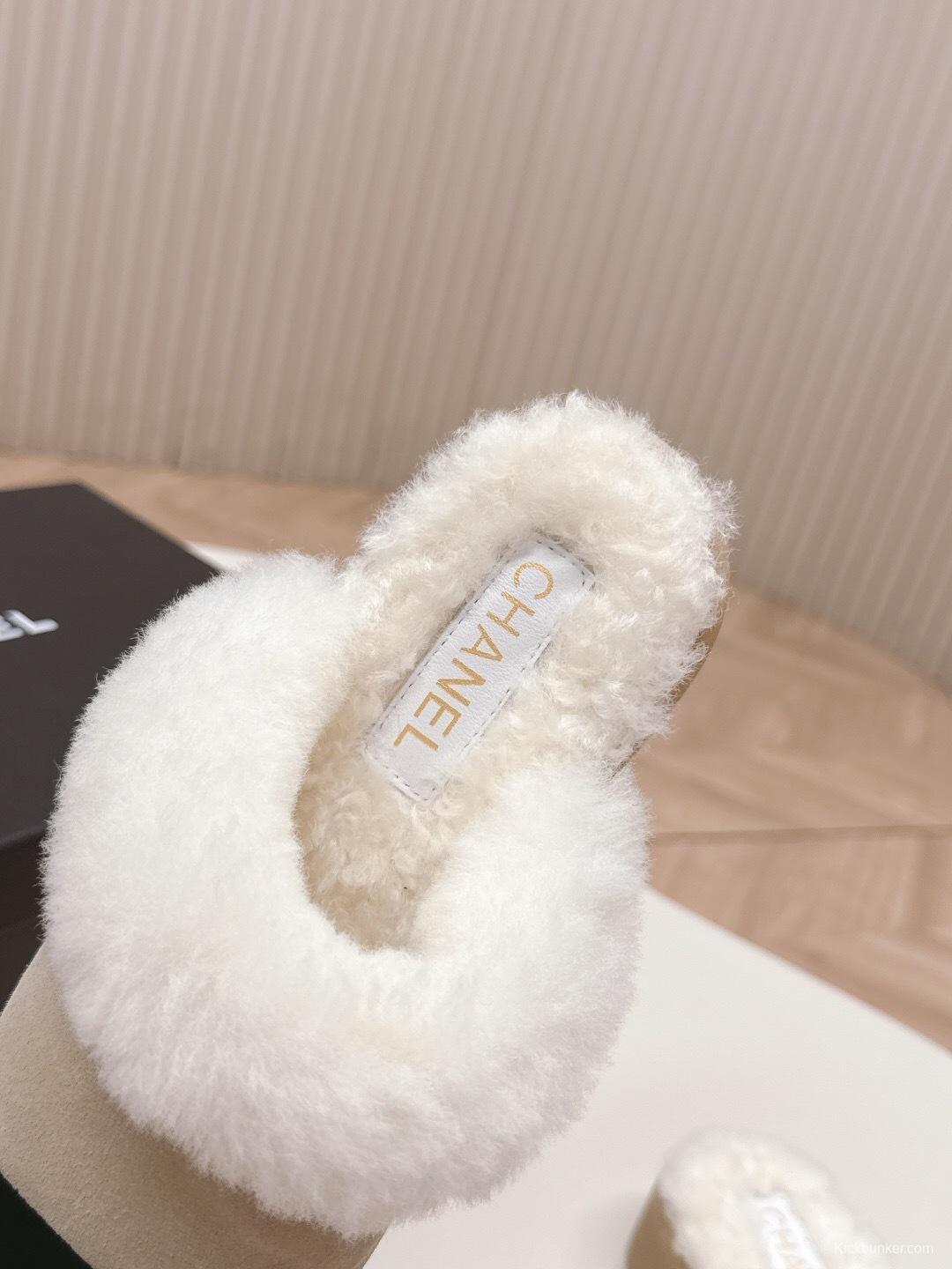 Chanel 2025/SS Fall Winter New Fur Slide Sandals Half-Drag - KFY00310