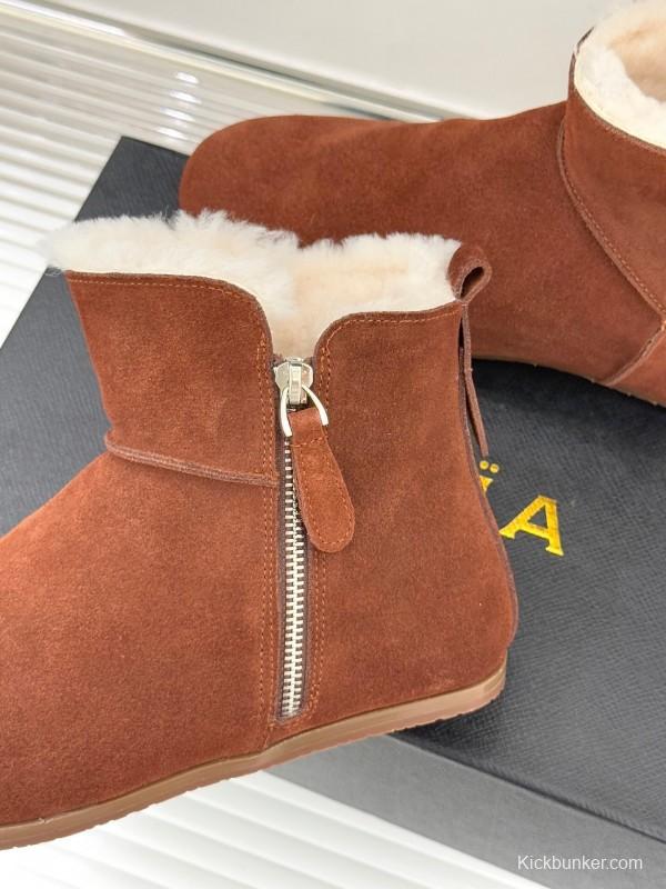 ALAIA Minimalist Side Zipper Retro Snow Boots - KFY00320