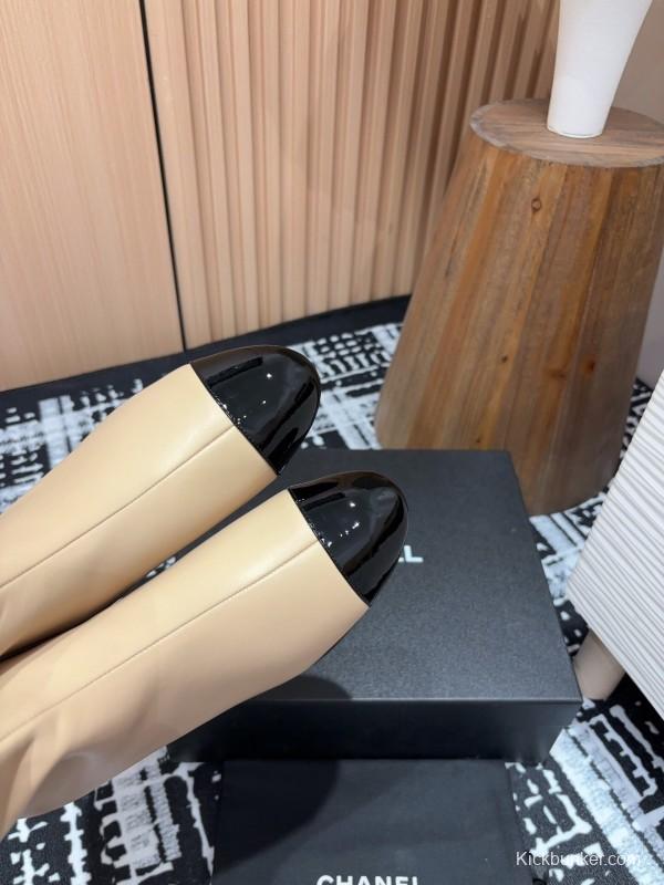 Chanel 2025/SS Quilted Patent Leather Block Heel Elastic Ankle Boots - LY00350