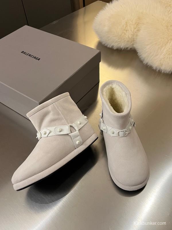 Balenciaga Fall Winter New Buckle Studded Snow Boots - LY00300
