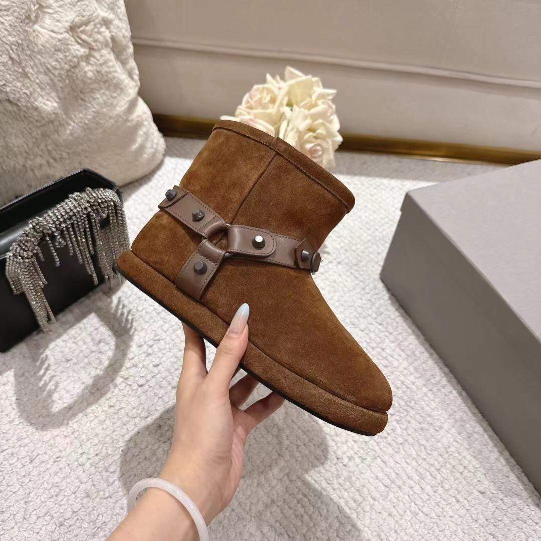 Balenciaga F022 Winter Wool Ankle Boots Snow Boots - F022