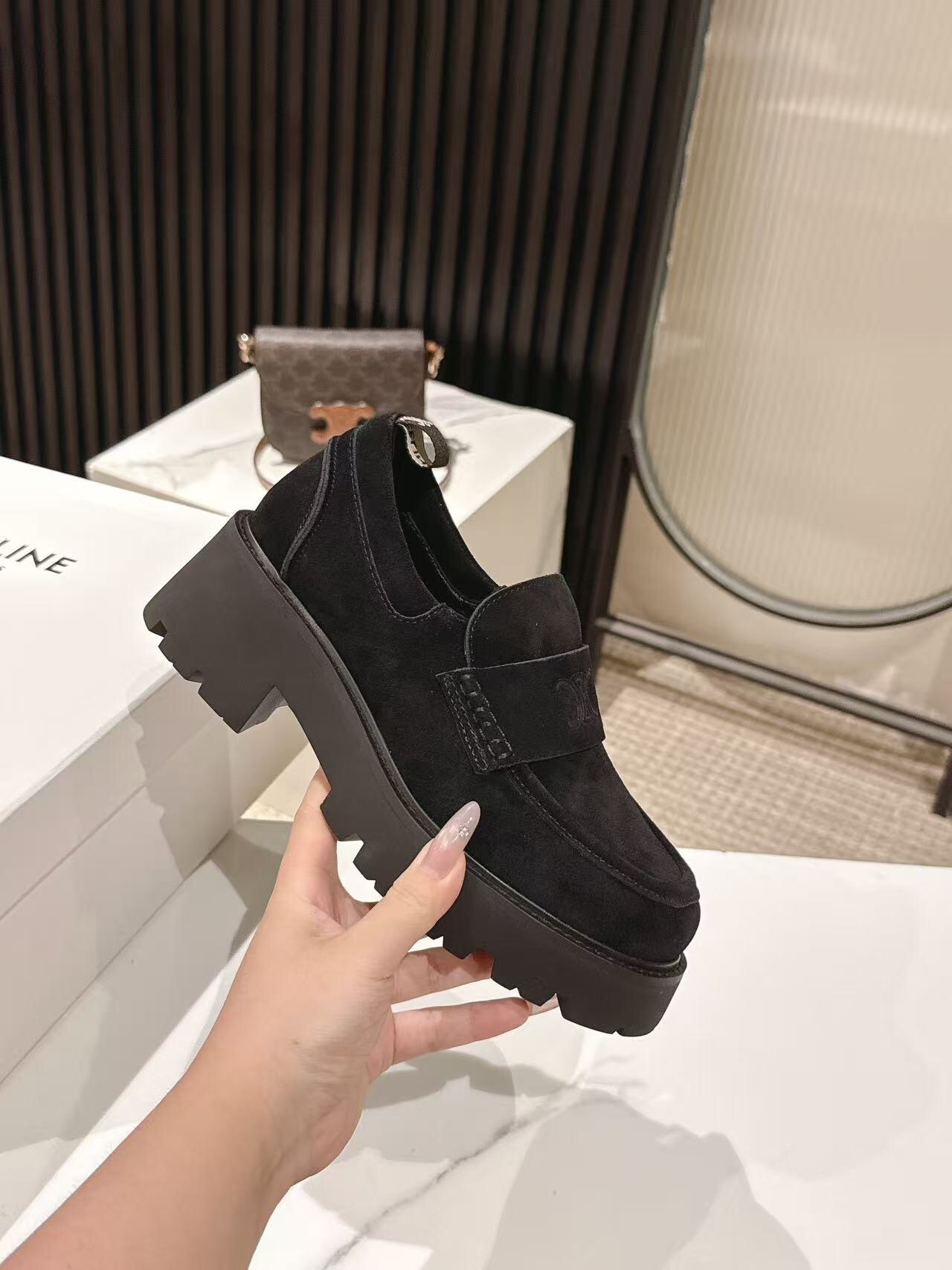 CELINE 2025/SS Fall Winter Latest Runway Lisa Same Style Platform Loafers - LY00300