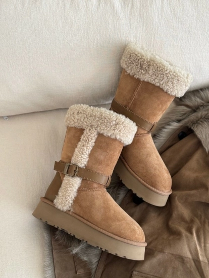 Adidas Curly Fur Thick Sole Little Knight Boots - AS00370