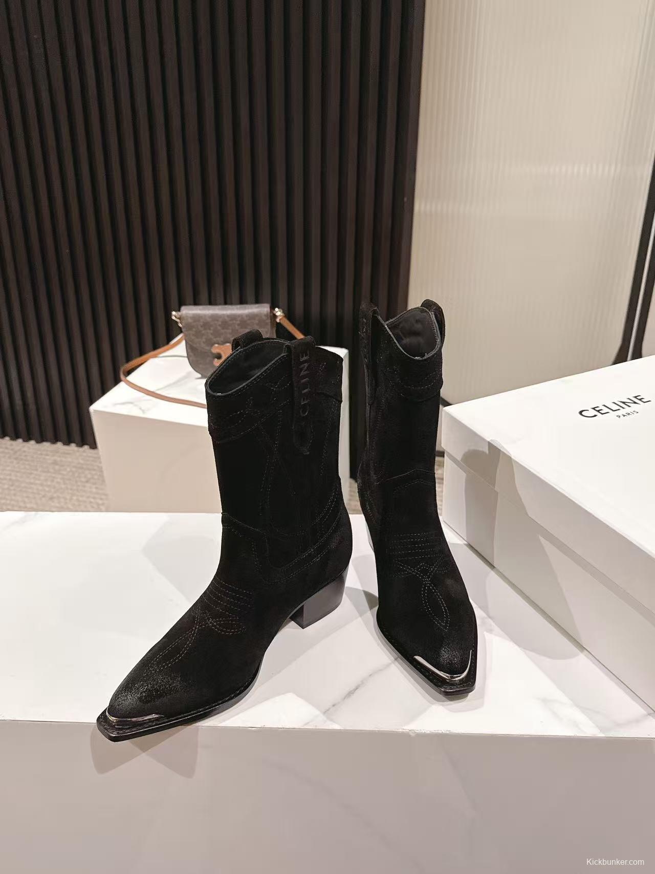 CELINE 2025 SS Fashion Boots with Arch of Triumph Logo - LY00440