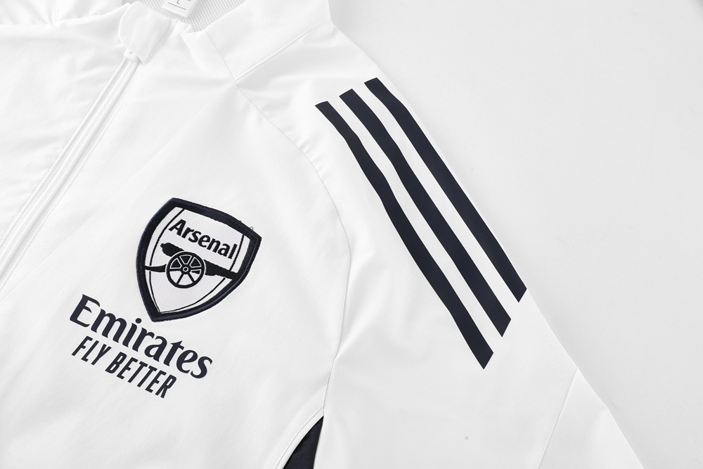 25/26 Arsenal White S-2XL Half Zipper Jacket+Long Pants