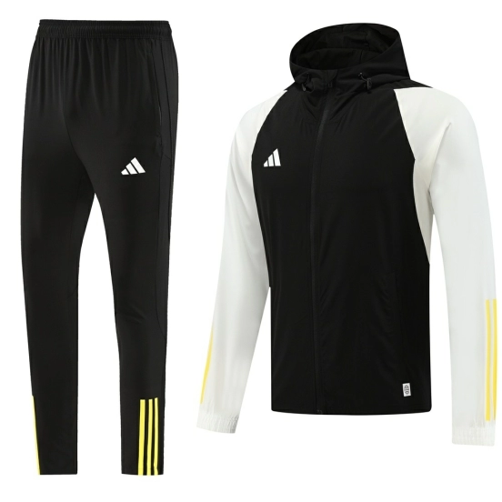 2025 Adidas Black White Half Zipper Jacket+Long Pants S-2XL