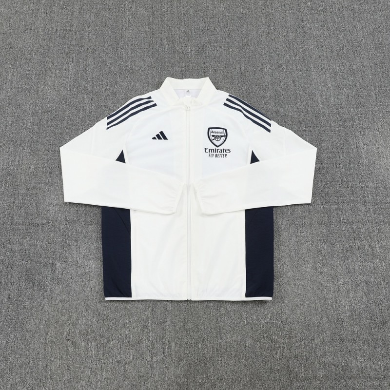 25/26 Arsenal White S-2XL Half Zipper Jacket+Long Pants