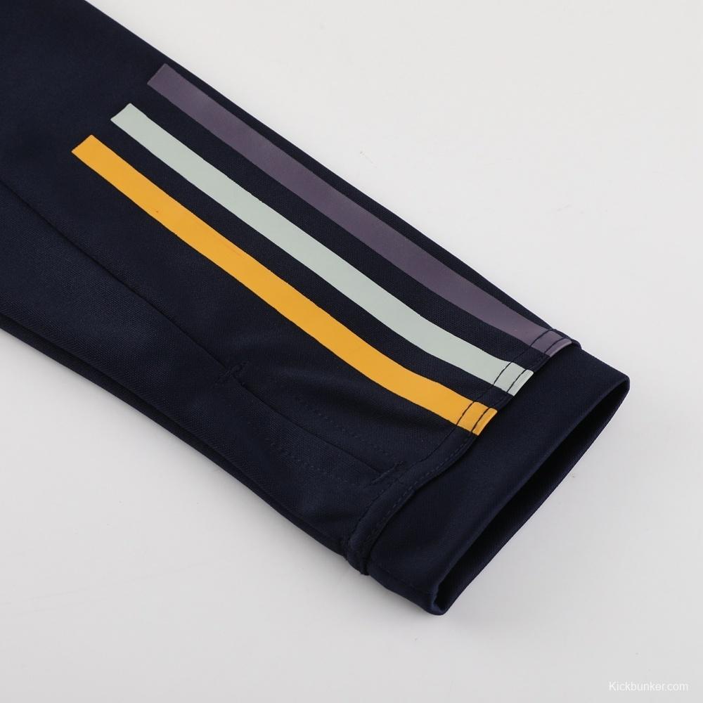 25/26 Real Madrid Royal Blue Half Zipper Jacket+Long Pants