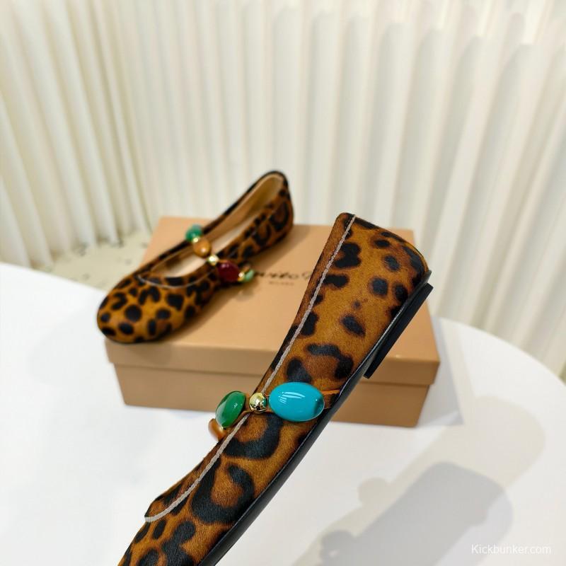 Gianvito Rossi Bohemian Style Turquoise Flat Ballet Shoes - LY00320