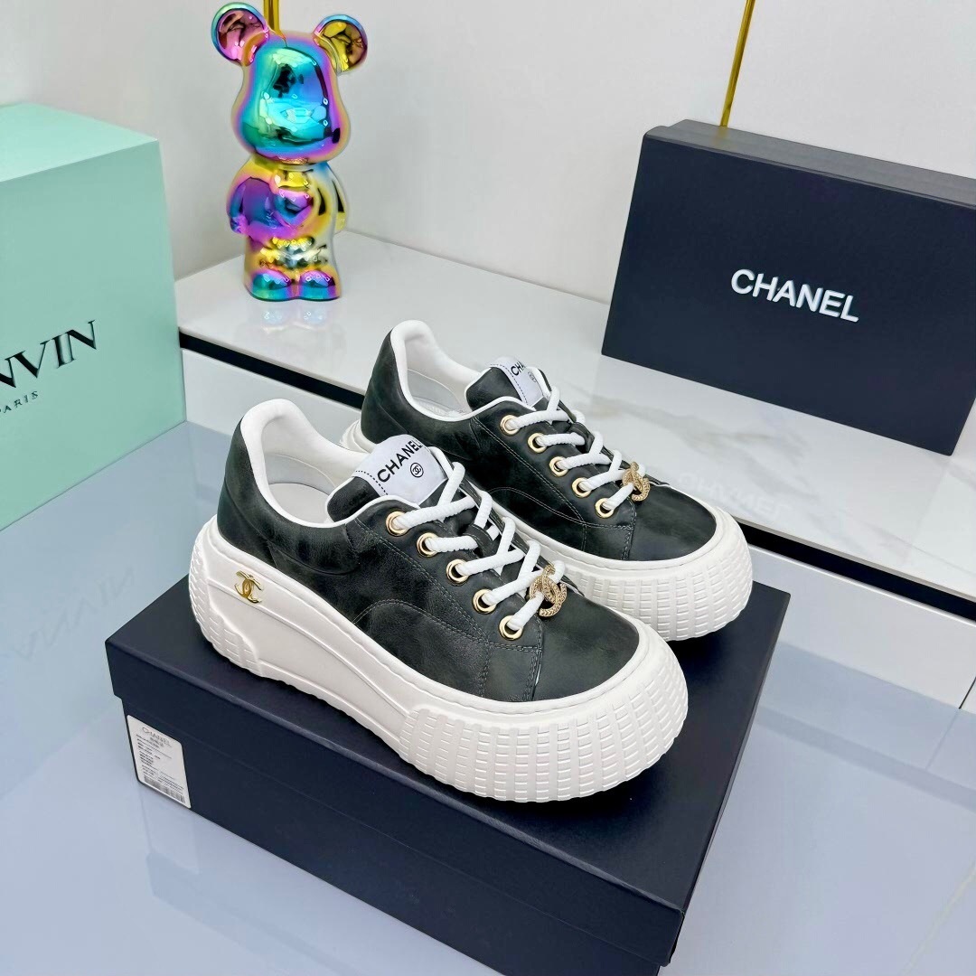 Chanel 2025 SS Loafers Panda Shoes Original Calfskin Casual Sneakers - LY00330