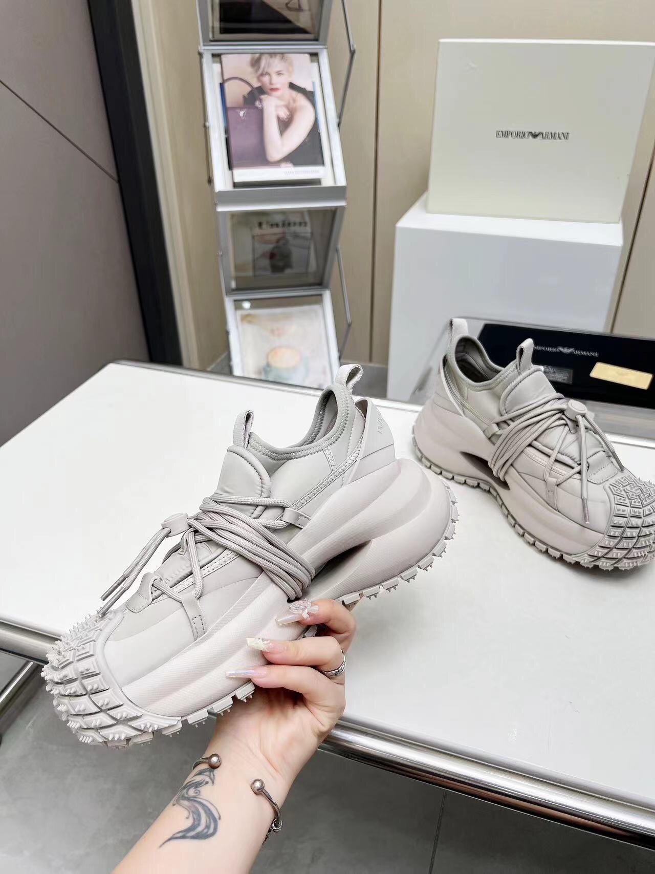 Armani 2025 SS Men's Sneakers with Tire Sole and Drawstring Design - LY00420