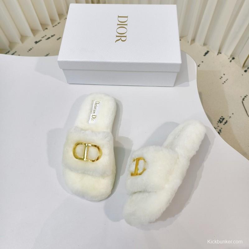 Dior Metal Buckle Wool Slippers Collection - LY00280
