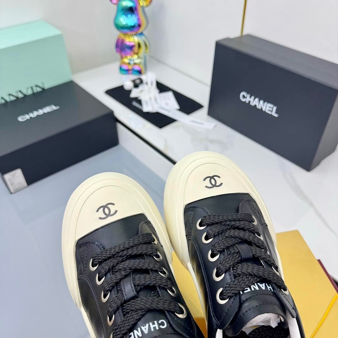 Chanel 2025 SS Loafers Panda Shoes Original Calfskin Casual Sneakers - LY00320
