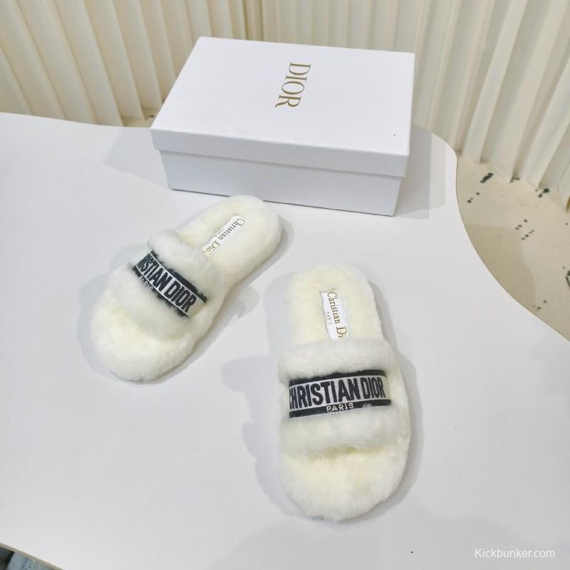 Dior Metal Buckle Wool Slippers Collection - LY00280