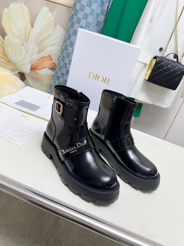 Dior 2025/SS New Autumn Winter British Style Brogue Thick Sole Martin Boots - LY00330