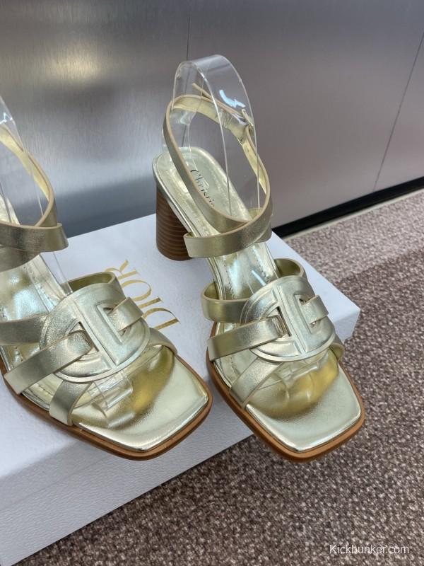 Dior D-Club Jelly Color Hollow Layered Cross Strap High Heel Women Shoes - KFY00290