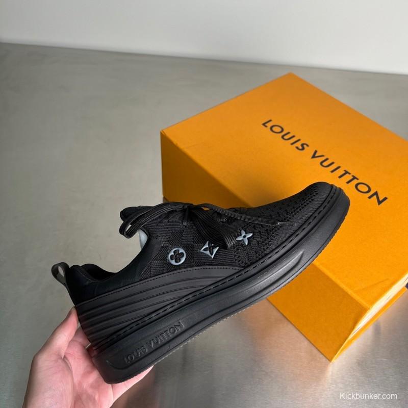 Louis Vuitton Beverly Hills Monogram Knit Sneakers with Imported IP Foam Sole - YC