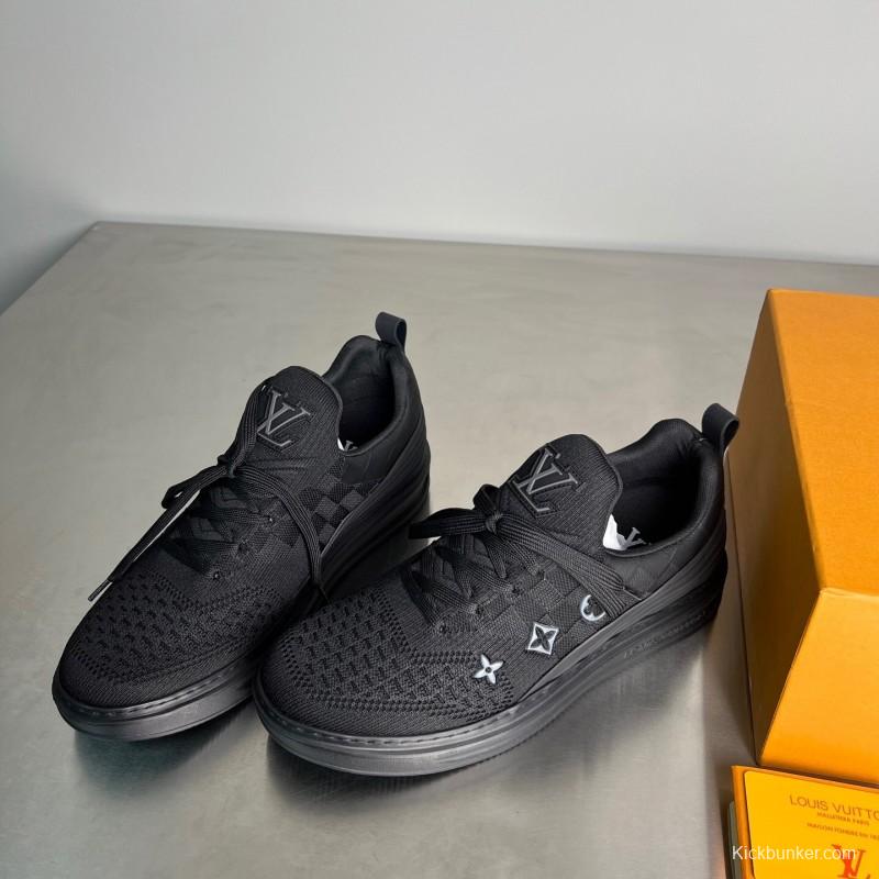 Louis Vuitton Beverly Hills Monogram Knit Sneakers with Imported IP Foam Sole - YC