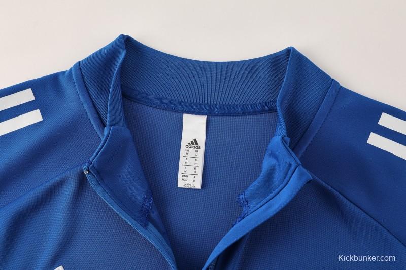 25/26  Adidas Royal Blue/Sky Blue Full zipper Jacket Tracksuit+ long pants