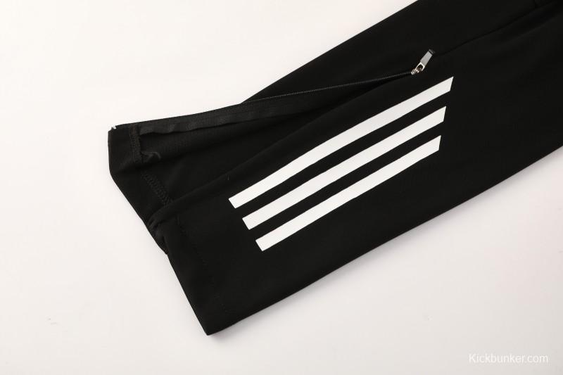 25/26  Adidas Light Grey Full zipper Jacket Tracksuit+ long pants