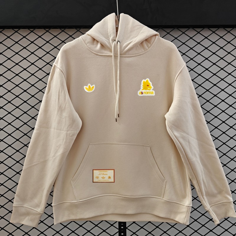 25/26 Adidas x AS Roma Retro  Embroidered Logo Hoodie 9 Colors