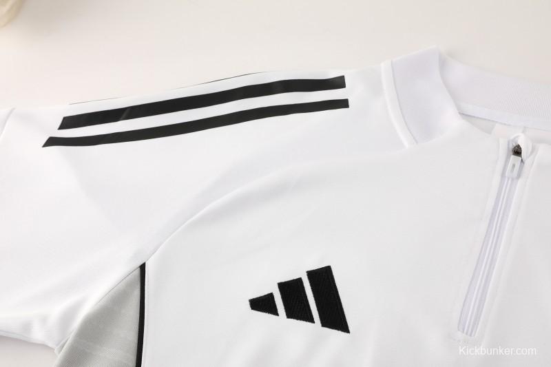 25/26  Adidas White Full zipper Jacket Tracksuit+ long pants