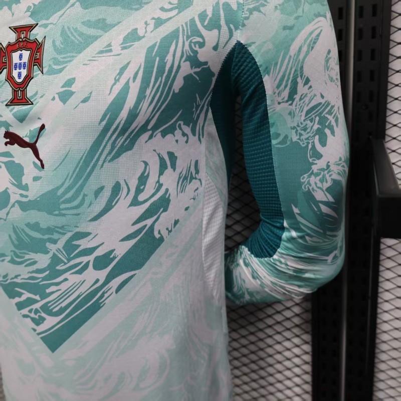 2026 Player Version  Portugal Away White  Long Sleeve Jersey