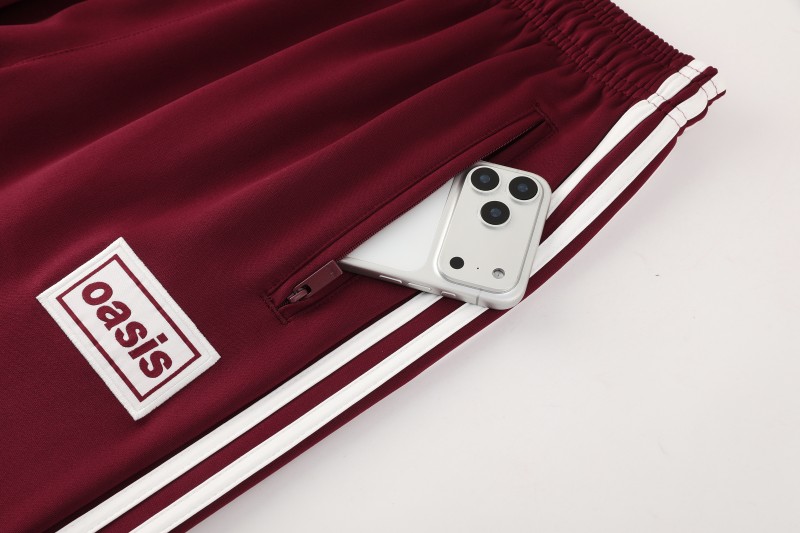 2026 Adidas x OASIS Wine Full Zipper Jacket + Long Pants
