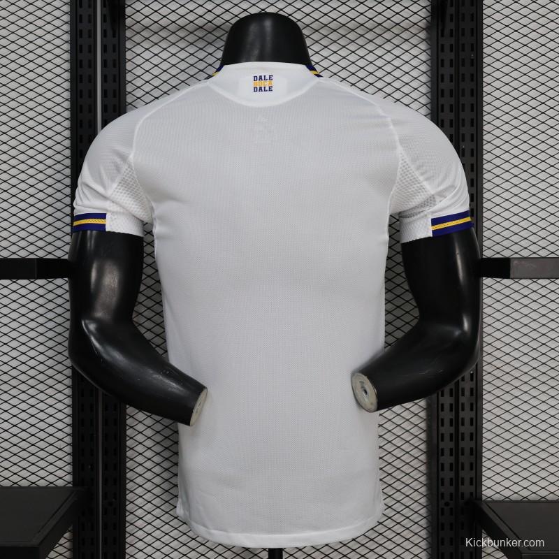 25/26 Player Version Boca Juniors White with Blue and Yellow Gradient Horizontal Stripes Jersey