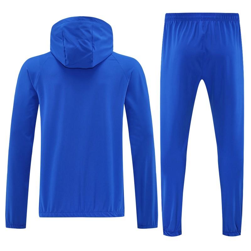 26/27 Nike Blue Full Zipper Hooded Jacket Tracksuit + Long Pants