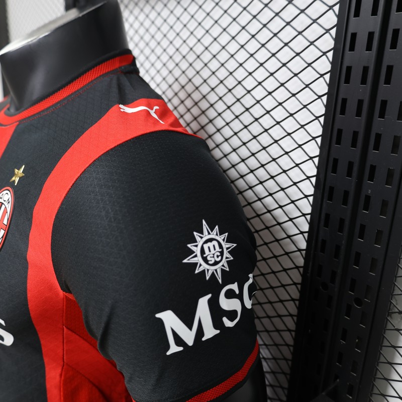 Player Version 26/27 AC Milan Red & Black Vertical Stripe Home Jersey