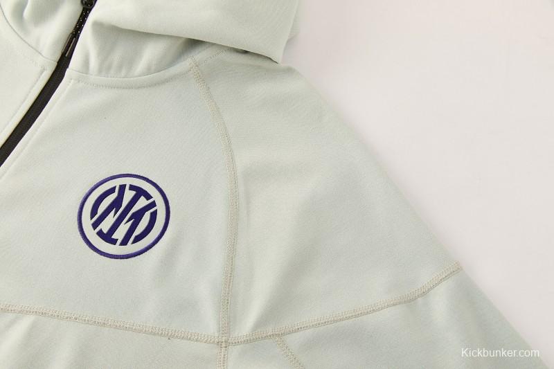 26/27 Inter Milan Light Mint Full Zipper Hooded Tracksuit + Long Pants
