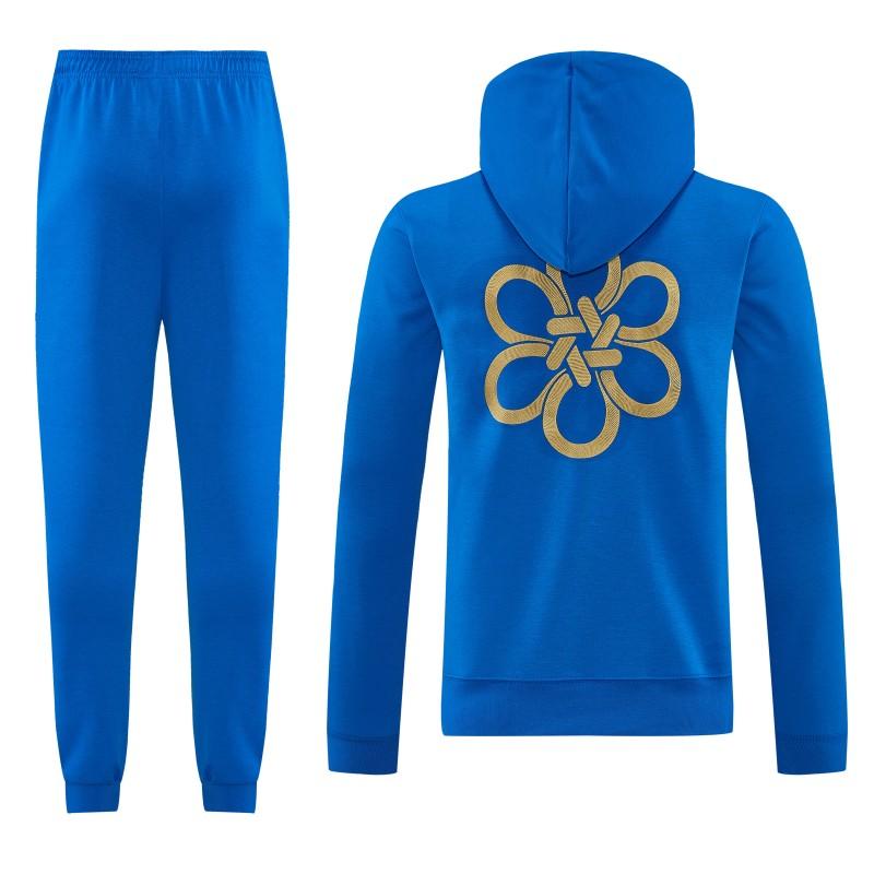 26/27 Real Madrid Royal Blue Pullover Hooded Tracksuit + Long Pants