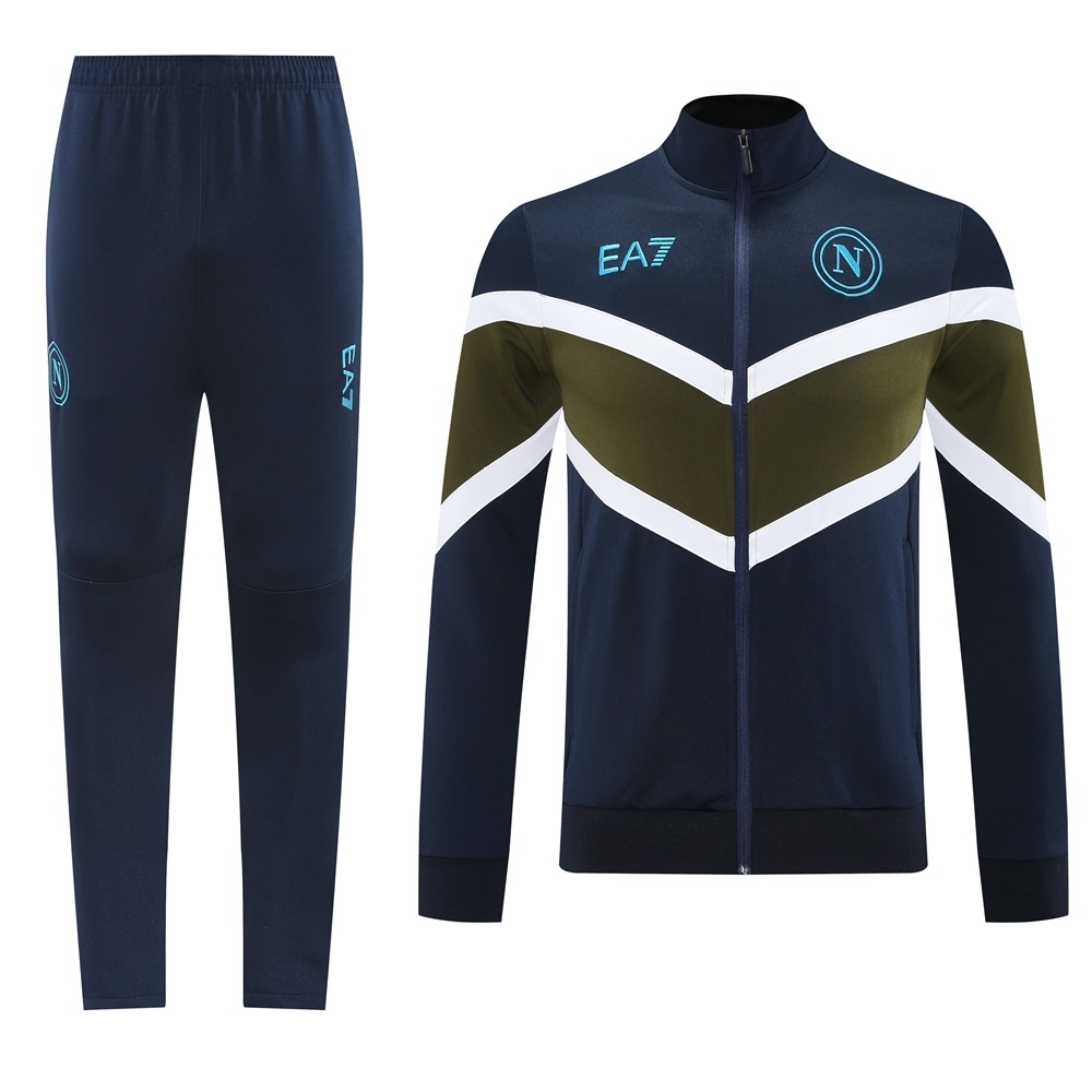 26/27 Napoli Navy Blue  Full Zipper Jacket Tracksuit + Long Pants