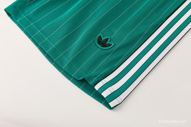 26/27 Liverpool   Green Pinstripe  Short Sleeve+Soccer Shorts