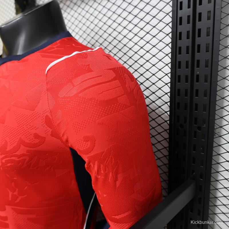 Player Version 26/27 England Away Red Long Sleeve Jersey