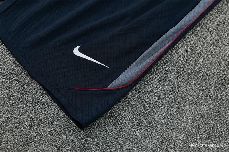 2026 England Grey Short Sleeve+ Navy Blue Soccer Shorts