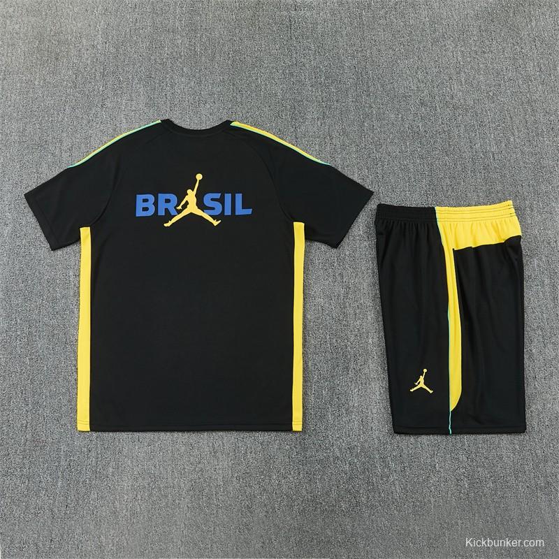 2026 Brazil Black & Yellow Short Sleeve+Soccer Shorts