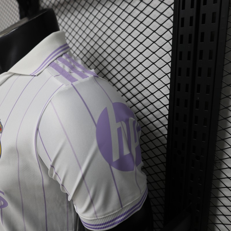 Player Version 26/27 Real Madrid Home White with Purple Pinstripe Jersey