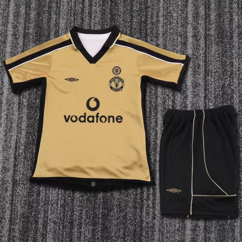 Retro Kids 01/02 Manchester United Centenary Golden Reversible Jersey