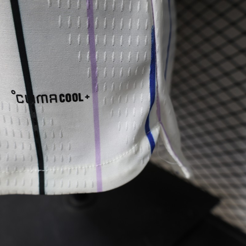 Player Version 2026 Japan Special Edition White with Rainbow  Pinstripe Long Sleeve Jersey