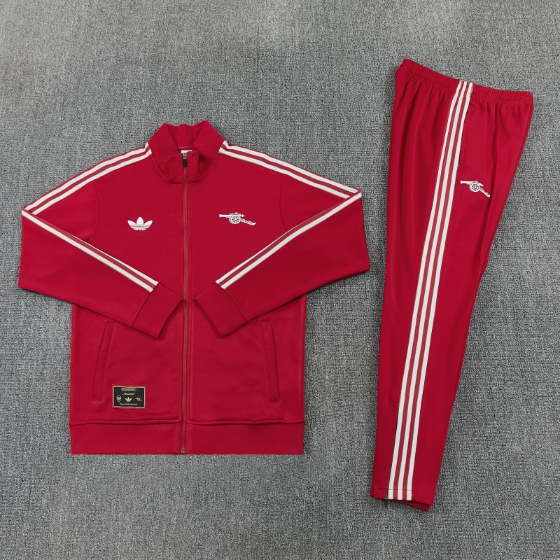 26/27 Arsenal Red Full Zipper Jacket Tracksuit + Long Pants