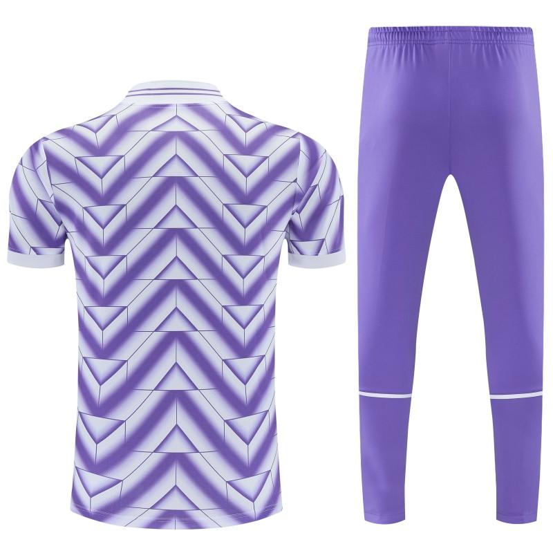 26/27 Real Madrid Purple Short Sleeve Tracksuit + Long Pants