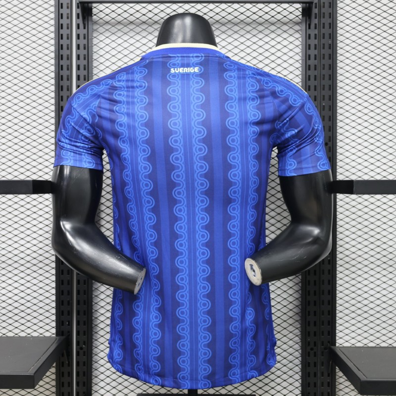 Player Version 2026 Sweden Blue with Tonal Chain Stripe  Away Jersey