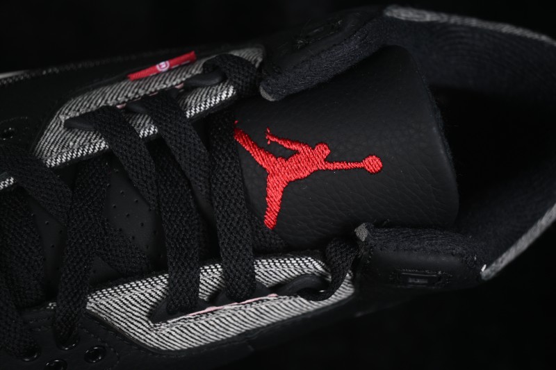 Levi's x Air Jordan 3 Retro 'Black Denim' Sneakers with Layered Washed Denim Upper - IR0914-400