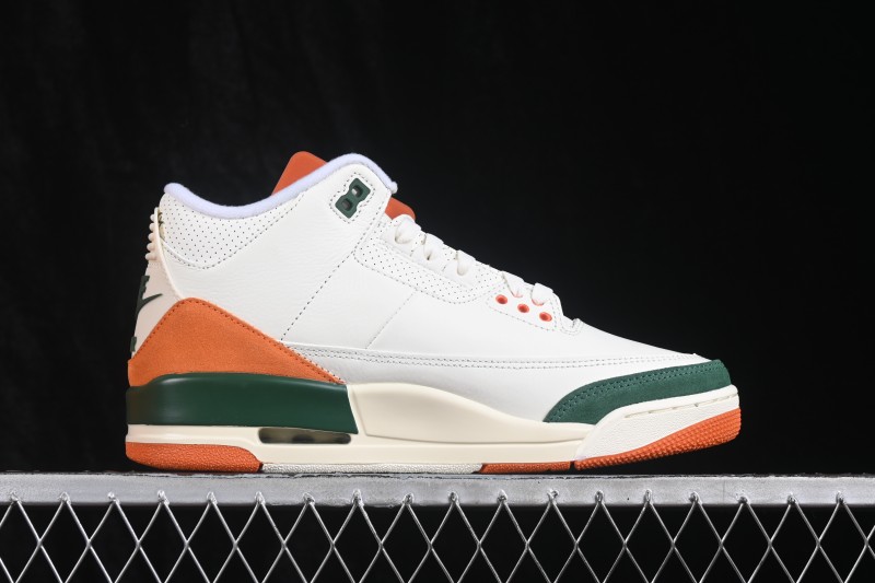 Nike Air Jordan 3 Retro 'Miami' Sneakers with Premium Leather and Bold Colorblocking - IF4491-100